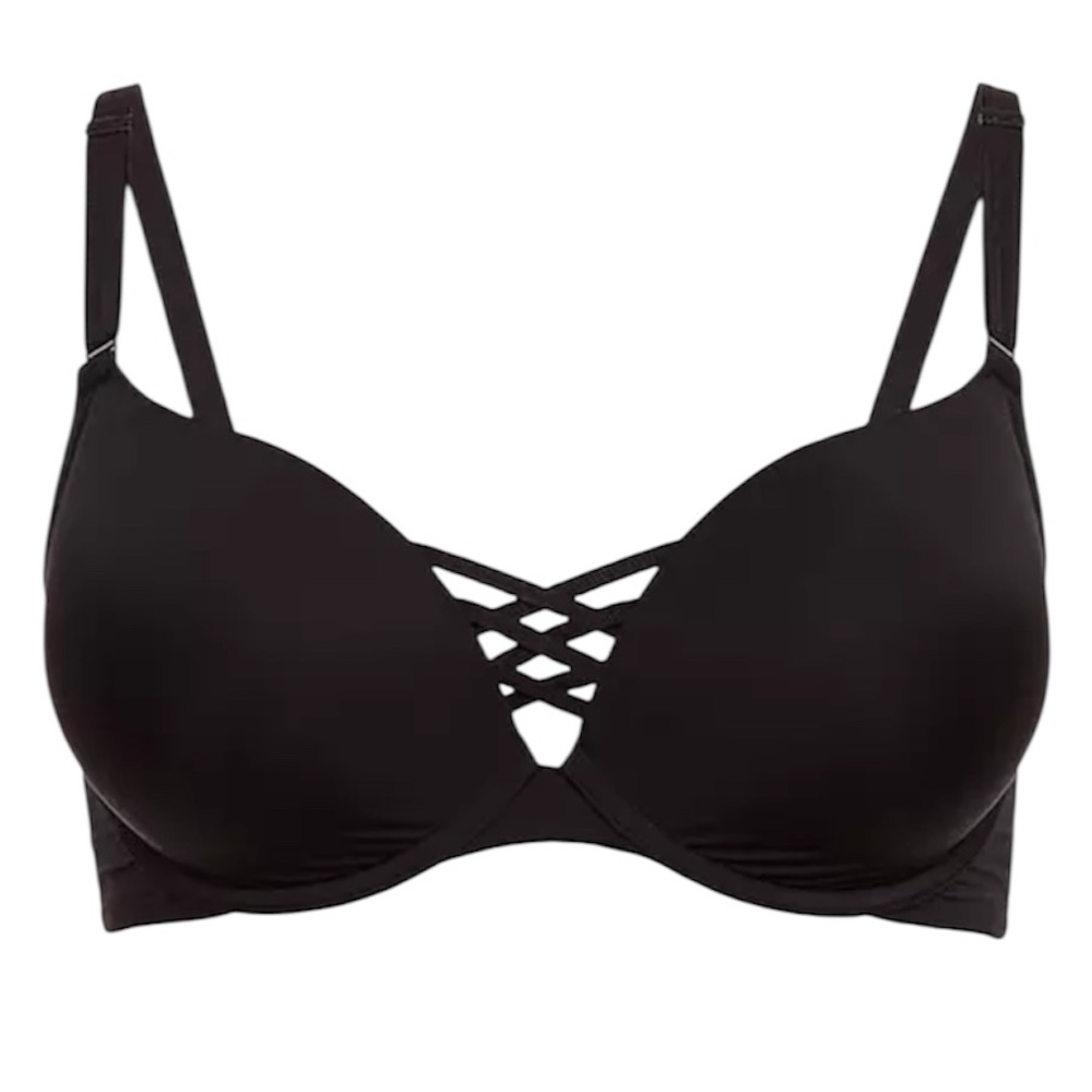 Torrid XO Plunge Push-Up Smooth Bra black size 44DDD